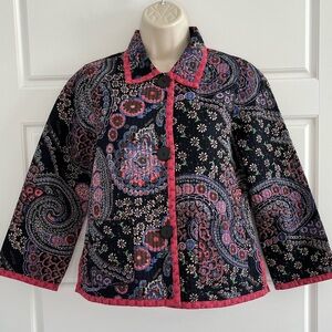 Provence D'amour Quilted Reversible Lightweight Jacket Cotton Paisley Size M